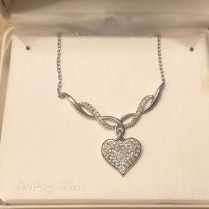 Sterling Silver and Cystal Heart Necklace